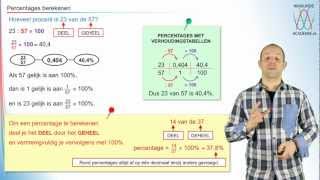 Procenten  percentages berekenen  WiskundeAcademie [upl. by Godbeare]