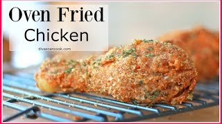 Crispy Juicy Oven Fried Chicken Drumsticks Recipe [upl. by Ynohtna]