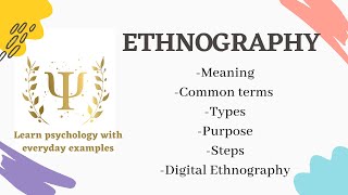 Ethnographic Research नृवंशविज्ञान अनुसंधान  Research Methodology [upl. by Segal]