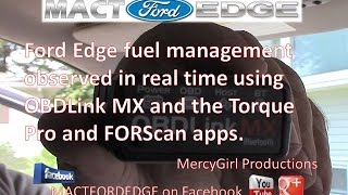 OBDLinks MX engine management using Torque Pro and FORScan Lite on a Ford Edge [upl. by Koorb]