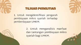 ES A  Dinda Desvina D — Pengaruh Pembiayaan Mikro Syariah terhadap Pemberdayaan UMKM di Indonesia [upl. by Allbee542]