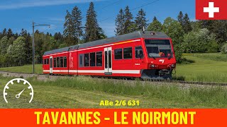 Cab Ride Tavannes  Le Noirmont Jura Railways Switzerland train drivers view in 4K [upl. by Mae]