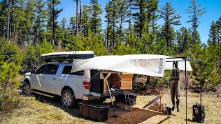 Pickup Truck Camping with my Dog  Overlanding with a Swift Packboat  Egg and Sausage Breakfast [upl. by Earized]