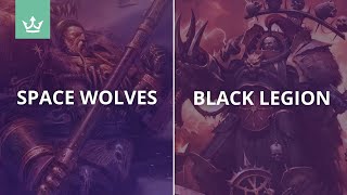 Space Wolves vs Black Legion  Warhammer 40k battle report [upl. by Sobmalarah]