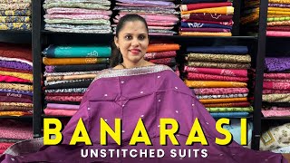 Banarasi Tissue Silk Unstitched Suits [upl. by Yendor]