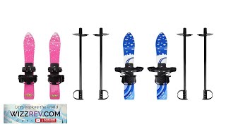 Snow Short Skis and Poles Snow Board with Bindings Ski Board Snowboard Review [upl. by Aninep801]