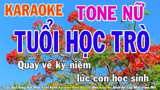 Tuổi Học Trò Karaoke Tone Nữ Nhạc Sống  Phối Mới Dễ Hát  Nhật Nguyễn [upl. by Annerol428]