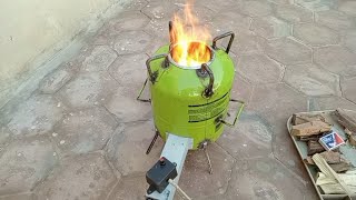 How to make a highly efficient no smoke wood stove with a fan  smoke free beautiful 🔥 firewood [upl. by Arikihs]