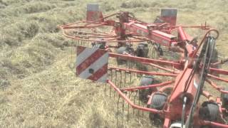 Kuhn GA 6002 raking single windrows [upl. by Suirauqed286]