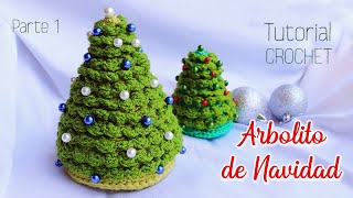 Como tejer un hermoso arbolito de navidad a crochet gancho ganchillo Paso a paso Parte 1 de 2 [upl. by Tips]