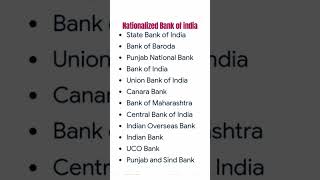 Nationalized bank of india gs generalknowledge knowledge [upl. by Norby]