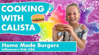 Kids Homemade Burgers  Cooking with Calista  Beef Burger Recipe [upl. by Halian885]