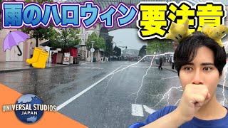 【ほぼ中止・変更】豪雨のハロウィンが異様すぎた 【USJ混雑状況】 [upl. by Nallad]