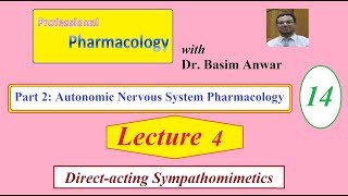 14 Autonomic Nervous System Pharmacology Lecture 4 Direct acting Sympathomimetics [upl. by Aikan]