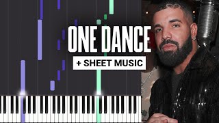 One Dance  Drake  Piano Tutorial  Sheet Music amp MIDI [upl. by Morse]