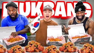 My Black Friends Try KOREAN FRIED CHICKEN For The FIRST TIME [upl. by Kennith]