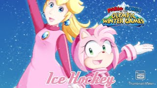 Mario amp Sonic at the Olympic Winter Games DS Ice Hockey 3 Peach amp Amy [upl. by Tiphane541]