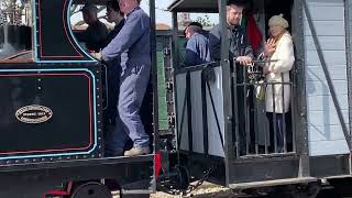 Visiting loco Stanhope brings a train into Becconsall 17th April 2022 [upl. by Carol-Jean]