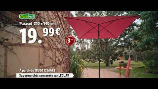 Lidl Parasol orientable 210 x 140 cm Florabest 1203 Pub 030 [upl. by Enyawal502]