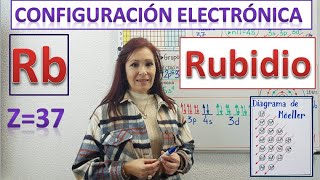 CONFIGURACIÓN ELECTRÓNICA RUBIDIO Z37 ⚛Diagrama de orbitales ⚛Dibujo del atomo de rubidio [upl. by Accem59]