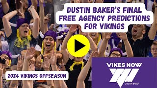 Dustin Baker’s Final Free Agency Predictions for Vikings [upl. by Ayekahs]