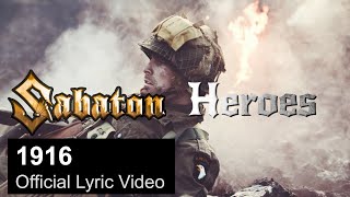 SABATON  1916 Official Lyric Video [upl. by Yxel]