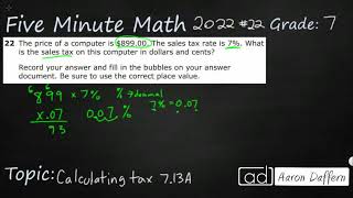 7th Grade STAAR Practice Calculating Tax 713A  4 [upl. by Aihsitan]