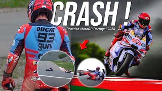 Marc Marquez Crash‼️MotoGP Portugal 2024 Practice FP2 results [upl. by Cathrine]