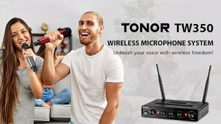 TONOR TW350 Wireless Dynamic Microphone with Receiver for Karaoke Singing Interview Adults [upl. by Awuhsoj]