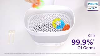 Kill 999 of germs in 10 minutes  Philips Avent Advanced Sterilizer [upl. by Tlaw]