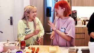 making corn dogs with lilypichu and alvin zhou [upl. by Sandstrom]