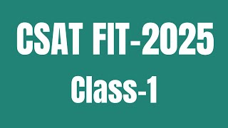 CSAT FIT 2025  Class 1  Digits amp Numbers [upl. by Sorazal]