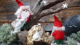 How to make a Christmas Gnome Needle Felting Tutorial [upl. by Tehcac1]