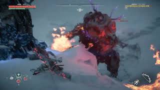 Horizon Zero Dawn Remastered Daemonic Fireclaw Battle Very Hard [upl. by Htinnek]