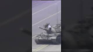 1989 Man stops Chinese tank during Tiananmen Square protests after massacre [upl. by Ayamahs]