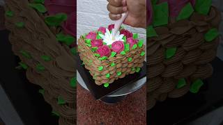 chocolate basket cake decorating ideas  basket cake youtubeshorts shorts viral basket [upl. by Rog]