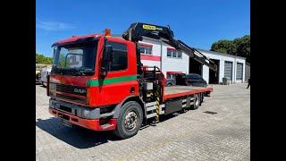 DAF AE75 Kranwagen mit Pritsche und Kran Palfinger PK24500 [upl. by Hgielsel]