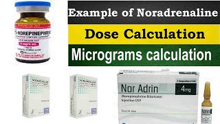 Noradrenaline Dose Calculation Example  Noradrenaline calculation mcgkgmin Formula [upl. by Josee]