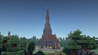 Fantasy Gothic Church  Minecraft Build Process [upl. by Oahc]