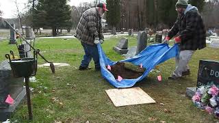 Cemetery Cremation Burial  digging the hole [upl. by Aynekal]