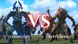 WARHAMMER III Total War  Tzaangors VS Crypt Ghouls [upl. by Correy]