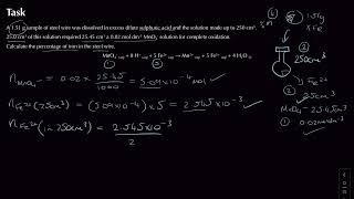 ManganateVII Titration  Module 5 Redox and Electrode Potentials  Chemistry  A Level  OCR A [upl. by Wycoff123]