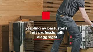 Harvia  Stapling av bastustenar i ett professionellt elaggregat [upl. by Euqinim]