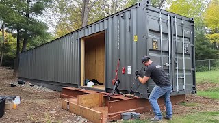 Man Builds Amazing DIY Container Workshop  Start to Finish by BendheimBoards [upl. by Llewej]