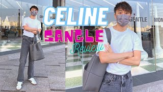 Celine Sangle Bag Review  Grey Bucket bag Calfskin Wear and Tear What Fits Bag Organiser [upl. by Donavon]