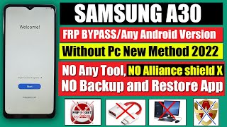 Samsung A30 FRP Bypass Any Android Version Without PC  New Method [upl. by Nnateragram]