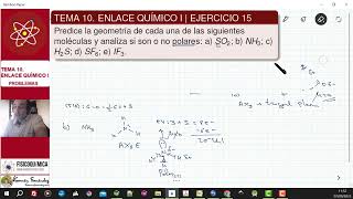 TEMA 10 ENLACE QUÍMICO I  EJERCICIO 15 POLARIDAD DE LAS MOLÉCULAS [upl. by Etiam]