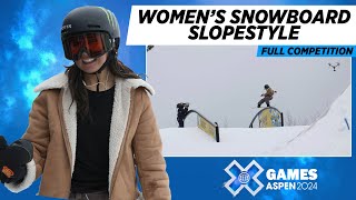 Women’s Snowboard Slopestyle FULL COMPETITION  X Games Aspen 2024 [upl. by Ainoet903]