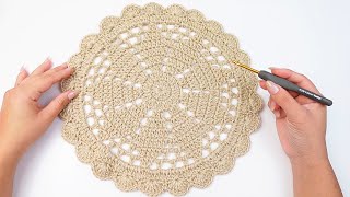 🌈Como Tejer un MANTEL INDIVIDUAL  SOUSPLAT de CROCHET CON SOLO 30 g  Tapete a Crochet [upl. by Derk]