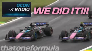 Ocons quotAHH WE DID ITquot – Celebratory Team Radio as He Secures P2 for Alpine at Brazilian GP [upl. by Fonz]